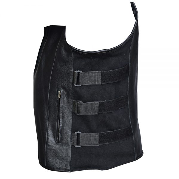 Men’s Swat Tactical Style Biker Leather Waistcoat